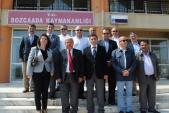 Bozcaada Kaymakamı İbrahim ÇENET`in Belediye Başkanı Mustafa MUTAY`a yaptığı nezaket ziyarti,
