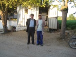 Hüseyin Yıkar ve Adem Yıkar . Süt toplama deposu önü.24.4.2012 